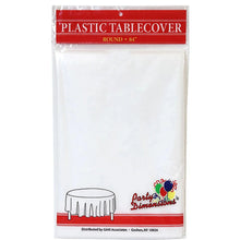 TableCloth Plastic Disposable Round Clear 84'' Tablesettings Party Dimensions   