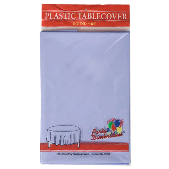 TableCloth Plastic Disposable Round Lavender 84'' Tablesettings Party Dimensions   