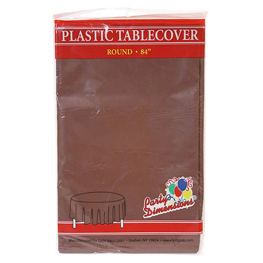 SALE TableCloth Plastic Disposable Round Chesnut 84'' 1 count Tablesettings Party Dimensions   