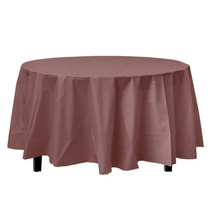 SALE TableCloth Plastic Disposable Round Chesnut 84'' 1 count Tablesettings Party Dimensions   