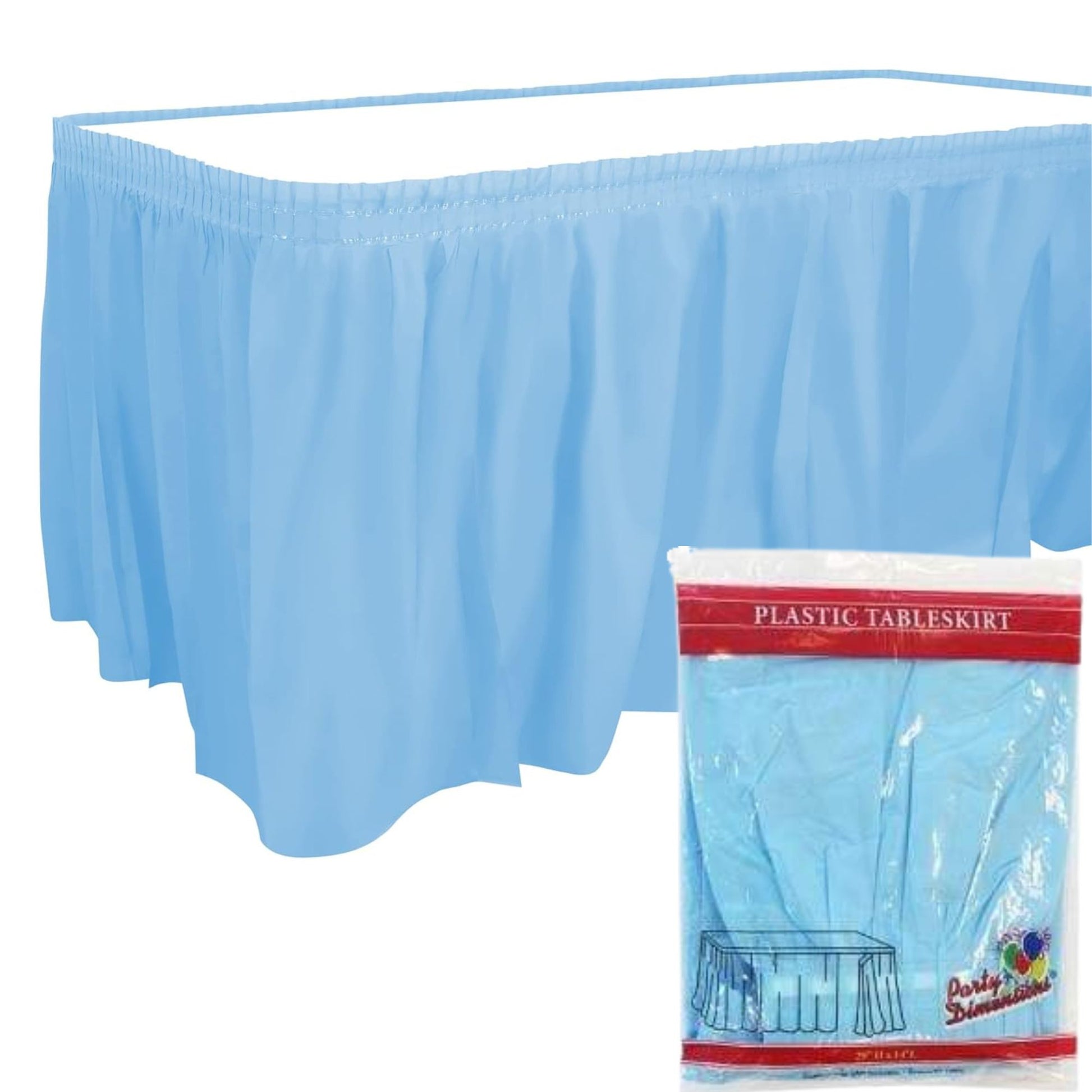 Light Blue 29''X14'' Plastic Tableskirt Tablesettings Party Dimensions