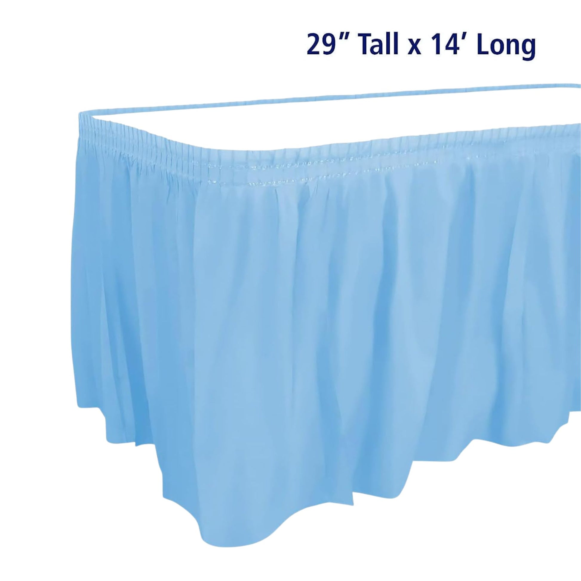Light Blue 29''X14'' Plastic Tableskirt Tablesettings Party Dimensions