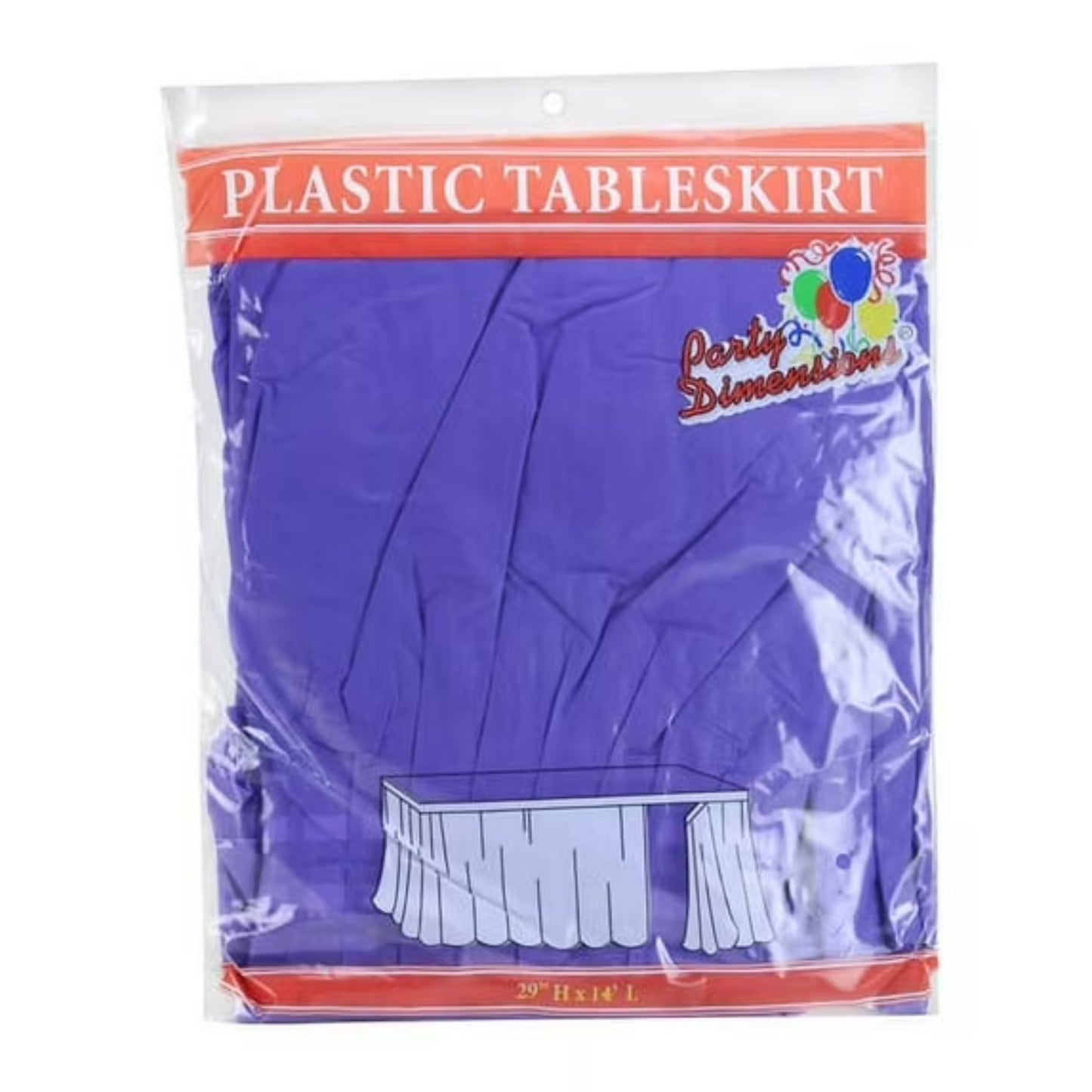 Purple 29''X14'' Plastic Tableskirt Tablesettings Party Dimensions