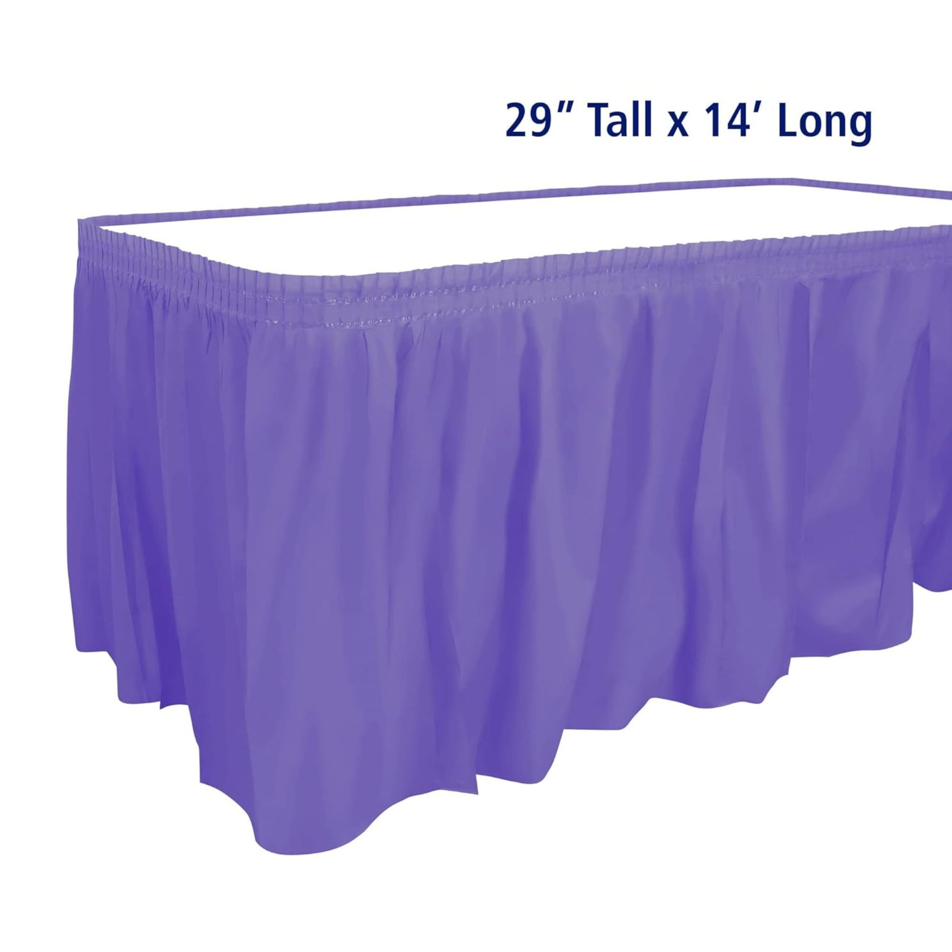 Purple 29''X14'' Plastic Tableskirt Tablesettings Party Dimensions