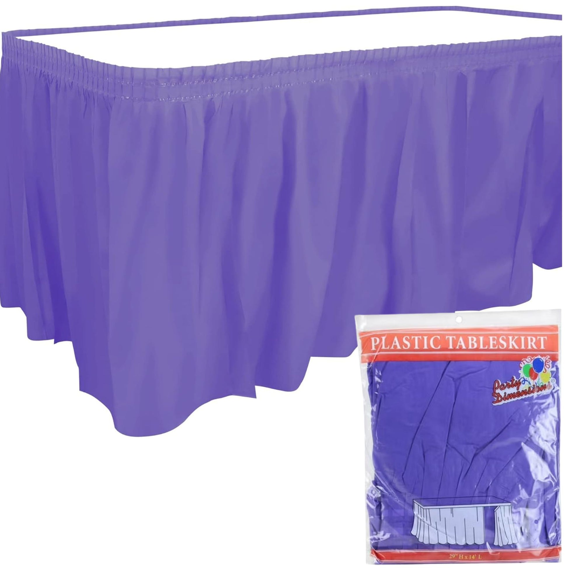 Purple 29''X14'' Plastic Tableskirt Tablesettings Party Dimensions