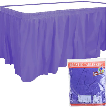 Purple 29''X14'' Plastic Tableskirt Tablesettings Party Dimensions