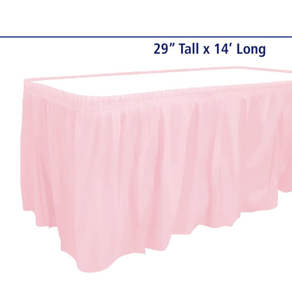 Light Pink 29''X14'' Plastic Tableskirt Tablesettings Party Dimensions