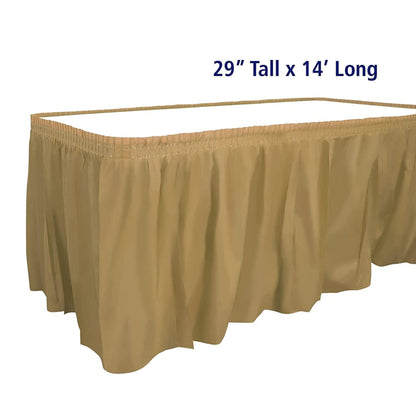 Gold Plastic 29''X14'' Tableskirt Tablesettings Party Dimensions