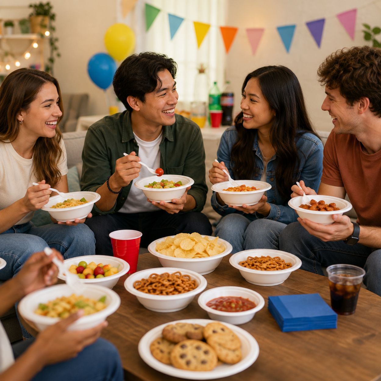 15oz Plastic Bowl White | Elegant and Disposable Bowls Party Dimensions
