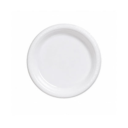 7" White Plates Plastic Disposable Disposable Plates Party Dimensions