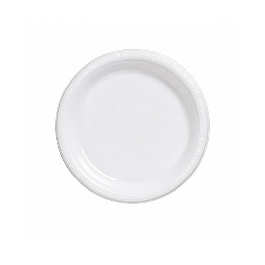 7" White Plates Plastic Disposable Disposable Plates Party Dimensions