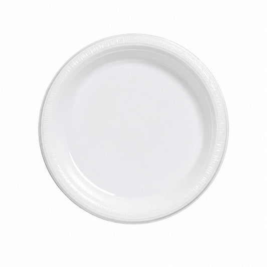 9" White Plastic Plates Disposable Disposable Plates Party Dimensions