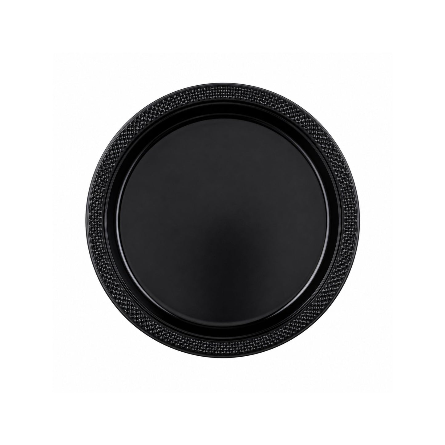 7" Plastic Black Plastic Plate Disposable Disposable Plates Party Dimensions