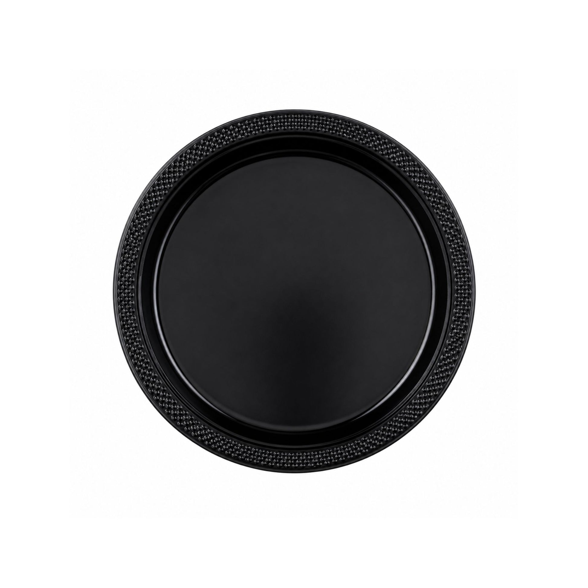 7" Plastic Black Plastic Plate Disposable Disposable Plates Party Dimensions