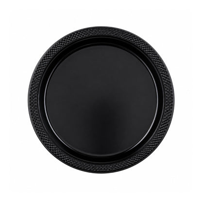 9" Plastic Black Plate Disposable Plastic