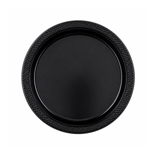 9" Plastic Black Plate Disposable Plastic Disposable Plates Party Dimensions