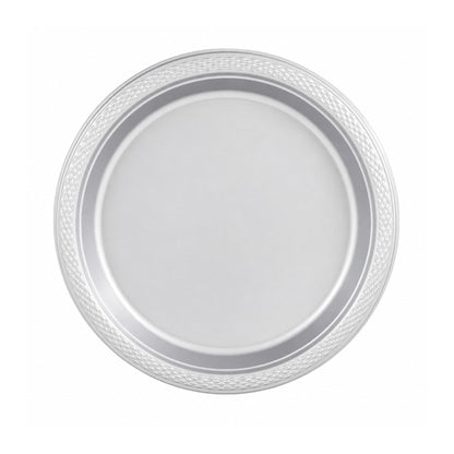 9" Silver Plastic Plate Disposable Durable Disposable Plates Party Dimenions