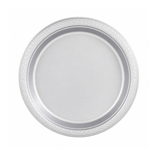 9" Silver Plastic Plate Disposable Durable Disposable Plates Party Dimenions