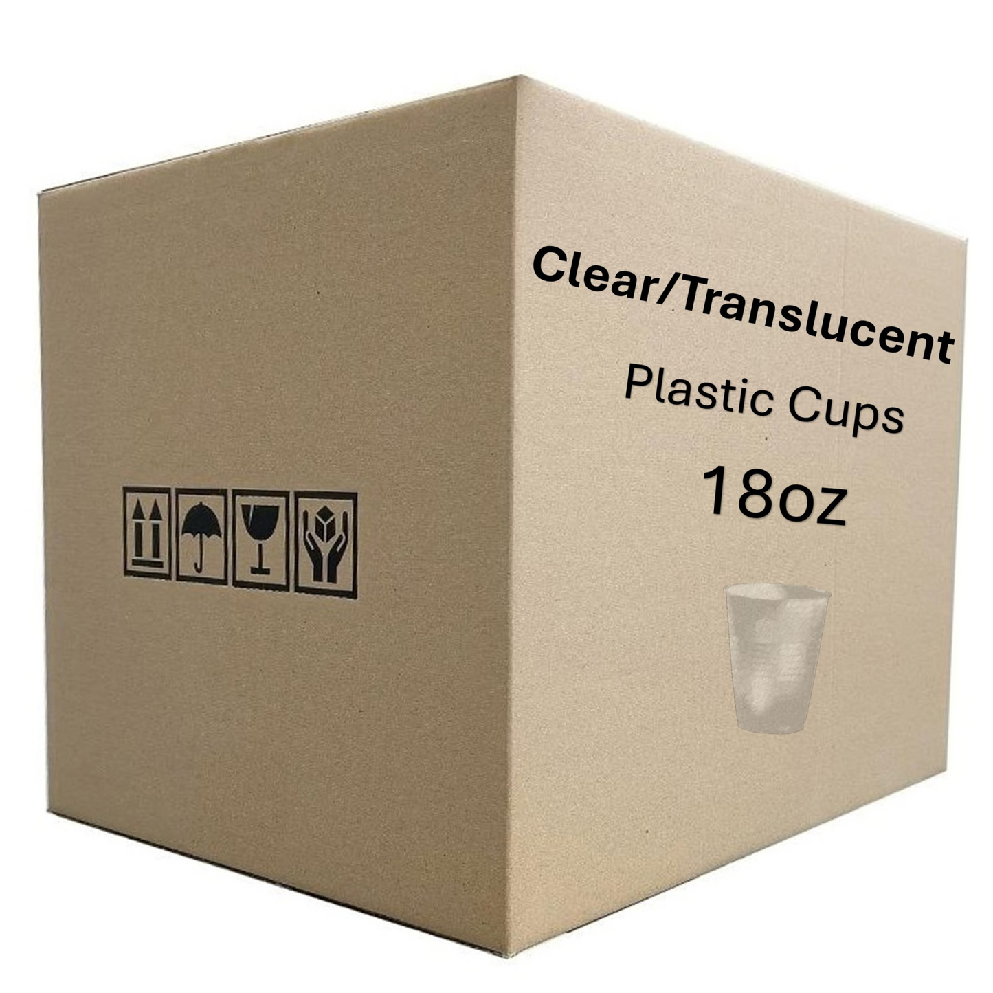 *WHOLESALE * Clear/Translucent Plastic Cup 18 oz: 1000CT Cups Party Dimensions