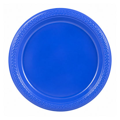 9" Plastic Blue Plate Disposable Plastic Disposable Plates Party Dimensions