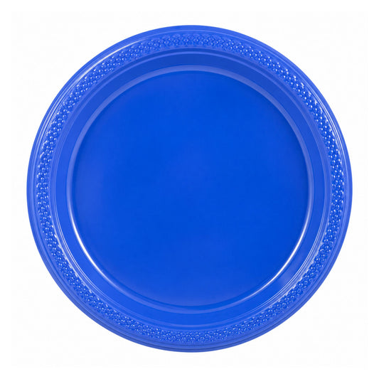 9" Plastic Blue Plate Disposable Plastic Disposable Plates Party Dimensions