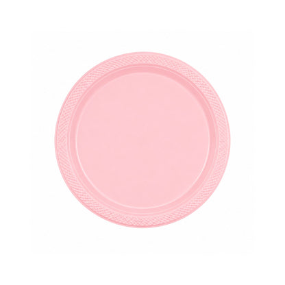 7" Pink Plastic Plate Disposable Durable Disposable Plates Party Dimensions