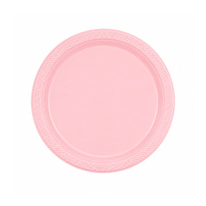 9" Pink Plastic Plate Disposable Durable Disposable Plates Party Dimensions