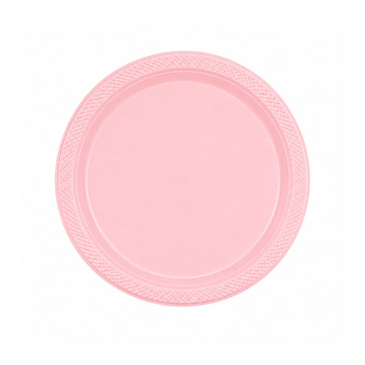 9" Pink Plastic Plate Disposable Durable Disposable Plates Party Dimensions