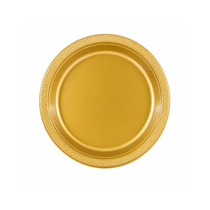 7" Gold Plastic Plate Disposable Disposable Plates Party Dimenions