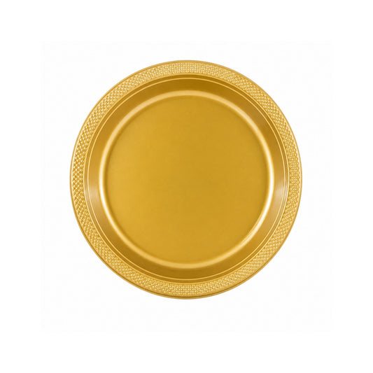 7" Gold Plastic Plate Disposable Disposable Plates Party Dimenions