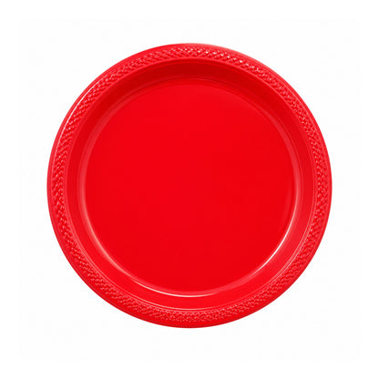 9" Plastic Red Plate Disposable Disposable Plates Party Dimensions