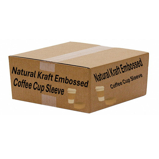 *WHOLESALE* Coffee Cup Sleeve Fits 10–20 oz Natural Kraft Embossed Heat-Resistant, Paper Cups VeZee