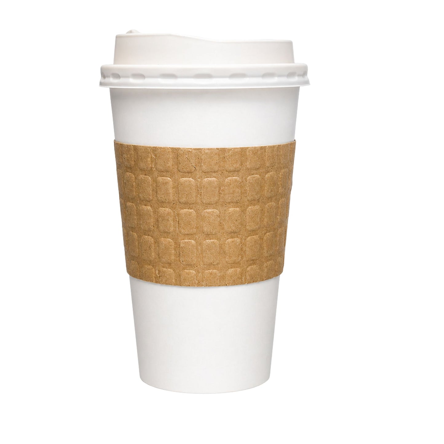 Coffee Cup Sleeve fits 10–20 oz Natural Kraft Embossed Heat-Resistant, Recyclable Drink Sleeves VeZee