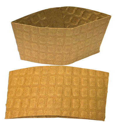 10–20 oz. Natural Kraft Embossed Coffee Cup Sleeve – Eco-Friendly, Heat-Resistant, Recyclable Drink Sleeves VeZee