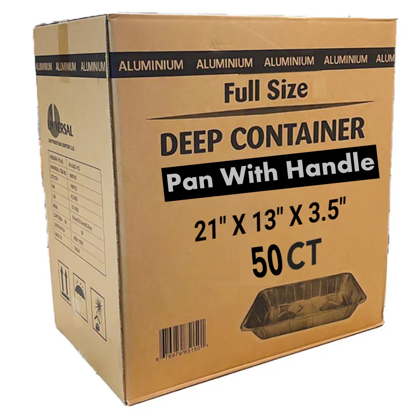 *WHOLESALE* Disposable Aluminum 20.75X12.75X3 in. Full Size Pans with Handle Rack 50ct /Case Full Size Pans VeZee