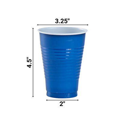 Blue Co-Ex Plastic Cup 12 oz Cups Party Dimensions   