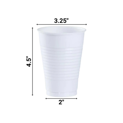 White Plastic Party Cup 12 oz Cups Party Dimensions   