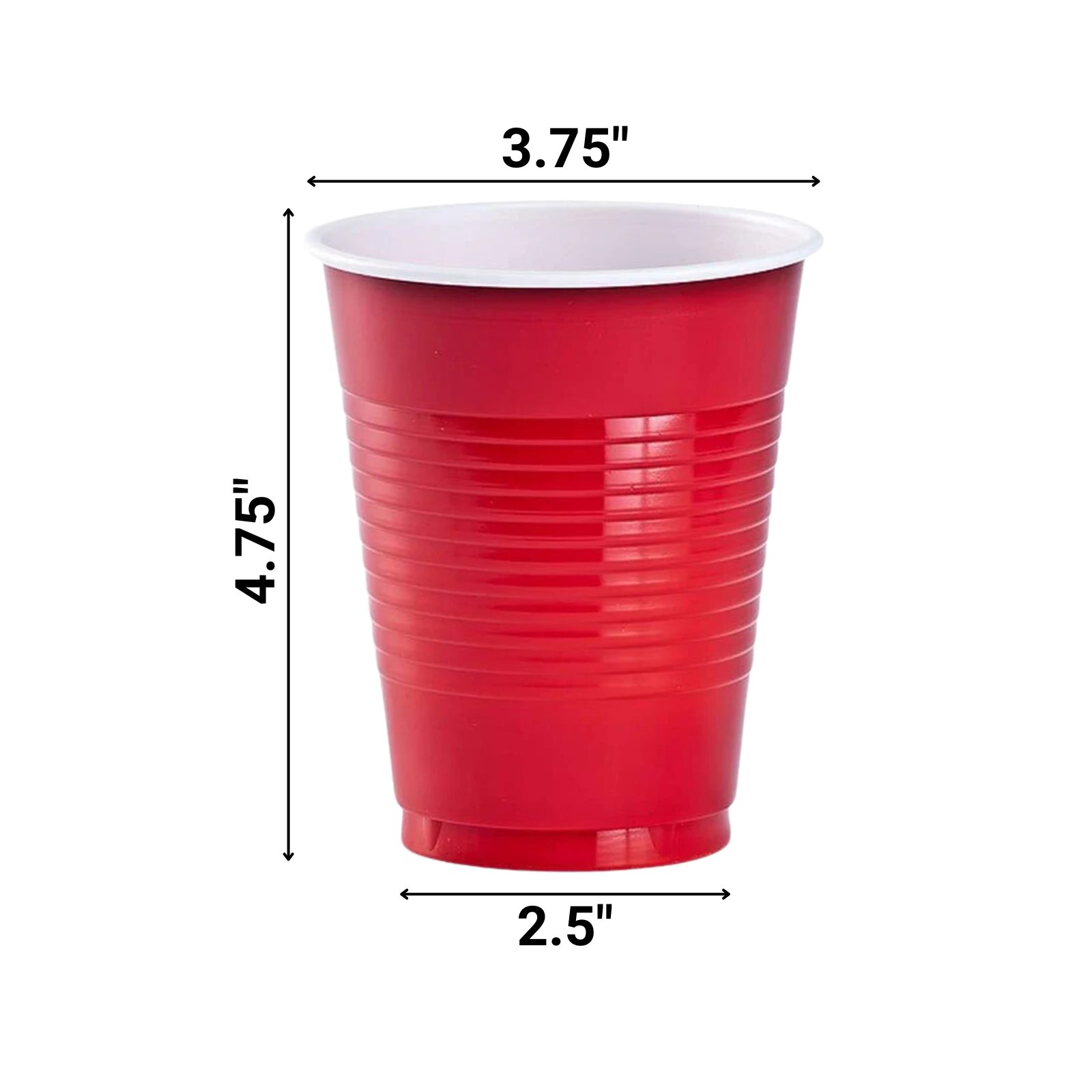 Red Co-Ex Plastic Cup 18 oz Cups Party Dimensions   