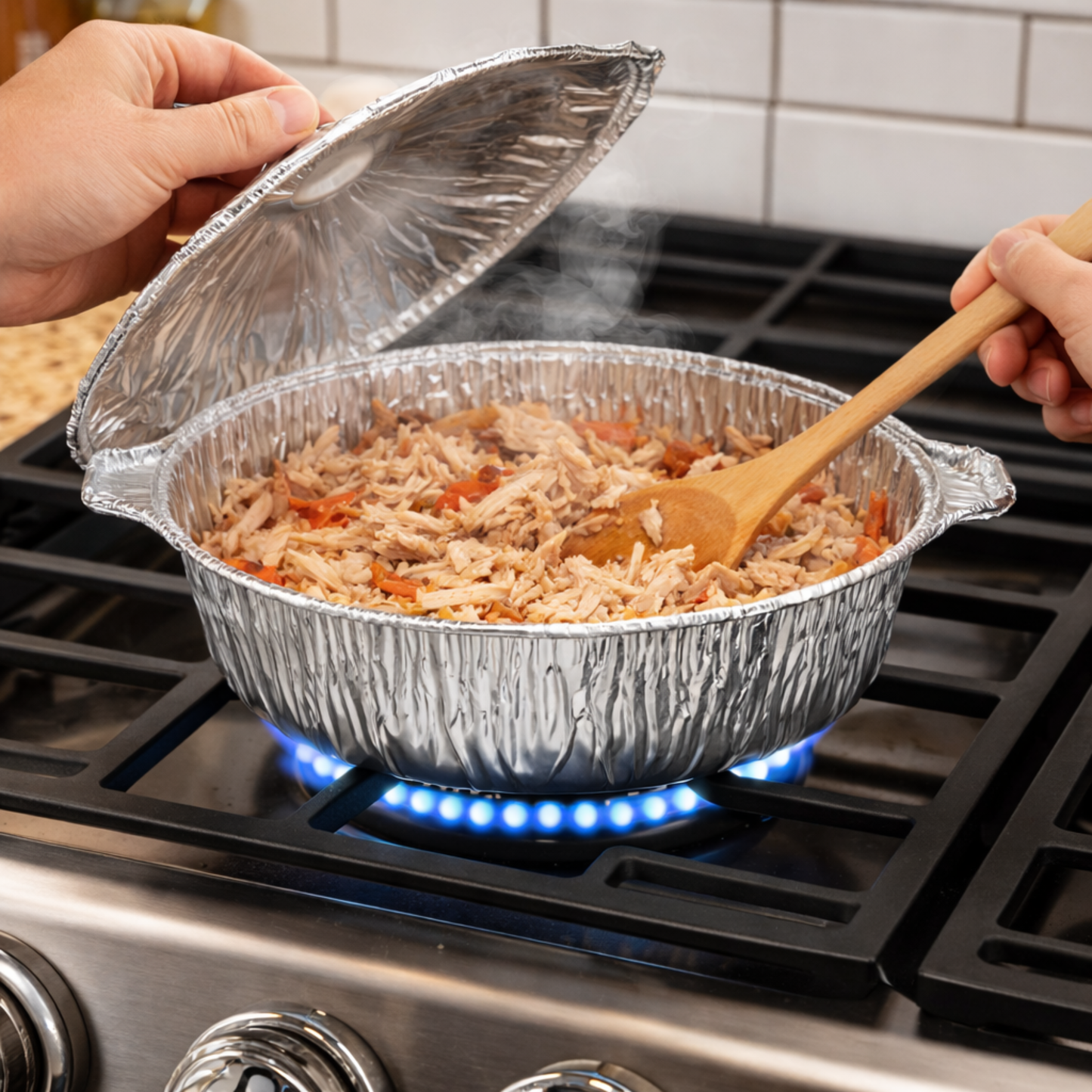 2.75Qtz X-Small Pot With Lid Disposable Aluminum Disposable Pots with lids VeZee