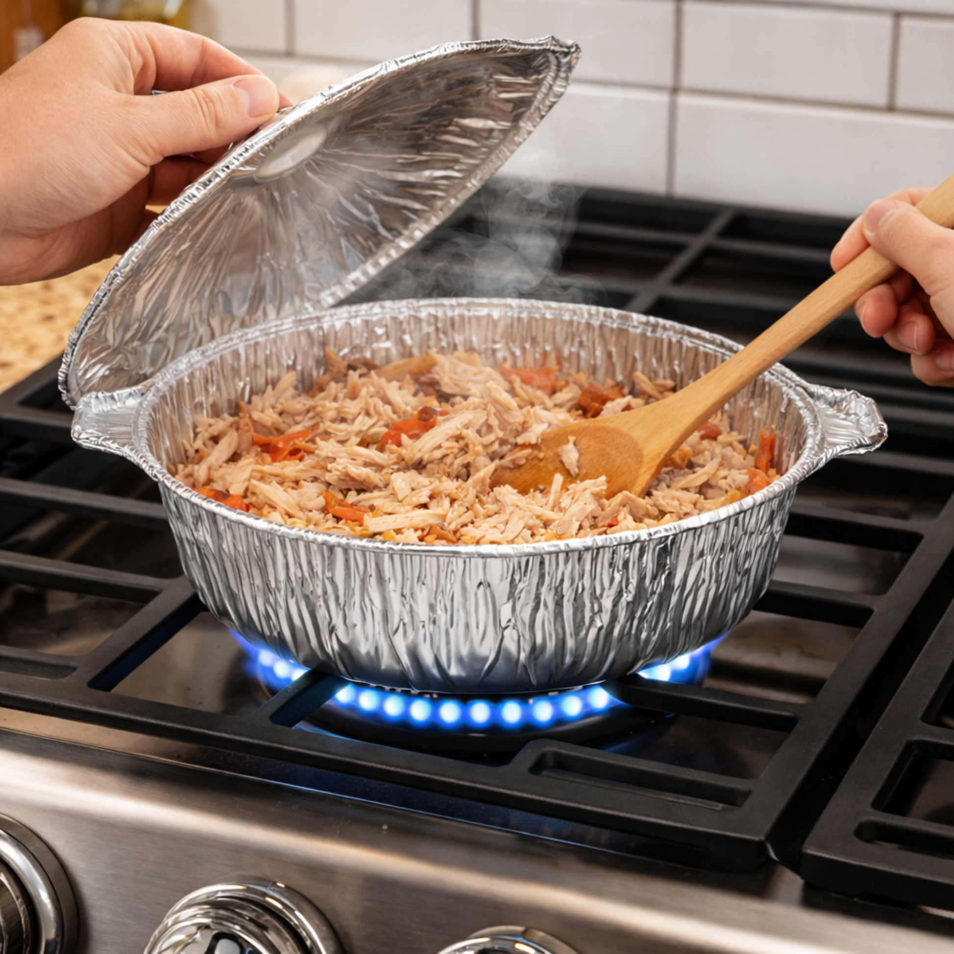 2.75Qtz X-Small Pot With Lid Disposable Aluminum Disposable Pots with lids VeZee