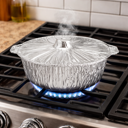 2.75Qtz X-Small Pot With Lid Disposable Aluminum Disposable Pots with lids VeZee