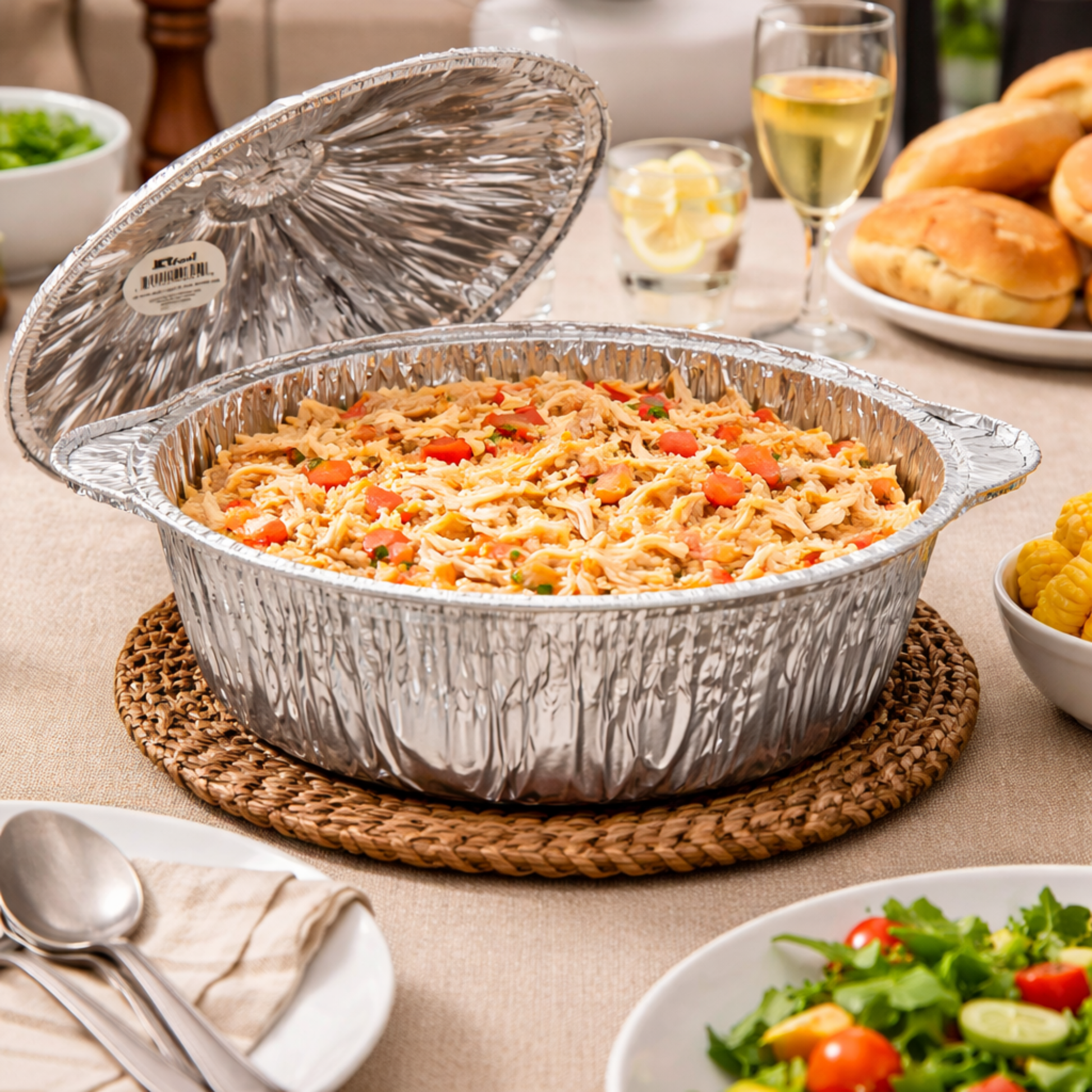 2.75Qtz X-Small Pot With Lid Disposable Aluminum Disposable Pots with lids VeZee