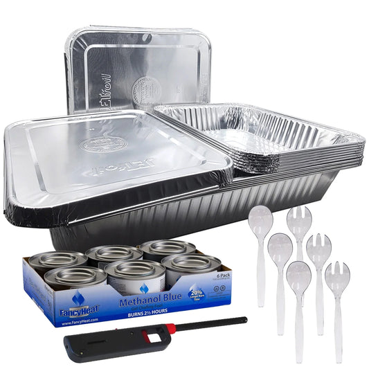33PC Buffet Serving Kit Disposable Aluminum Refill Chafing Dish Buffet Serving kit (RACKS NOT INCLUDED)