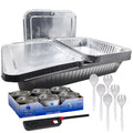 28PC Buffet Serving Kit Disposable Aluminum Refill Chafing Dish Buffet Serving kit (RACKS NOT INCLUDED) Disposable Nicole Fantini Collection   