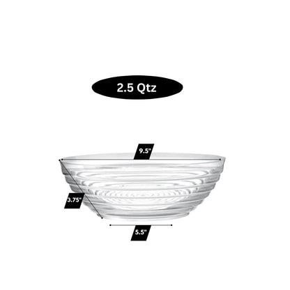2.5 Quart 9.5 inch Medium Ringed Serving Bowl Heavyweight Plastic Serverware Hanna K Signature