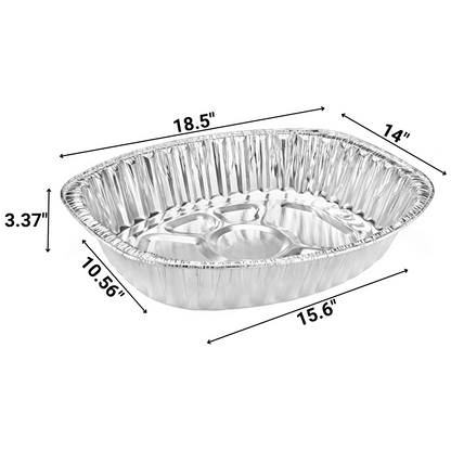 Disposable & Durable Extra Large Oval Turkey Roaster Pans Set 5PC Disposable VeZee   