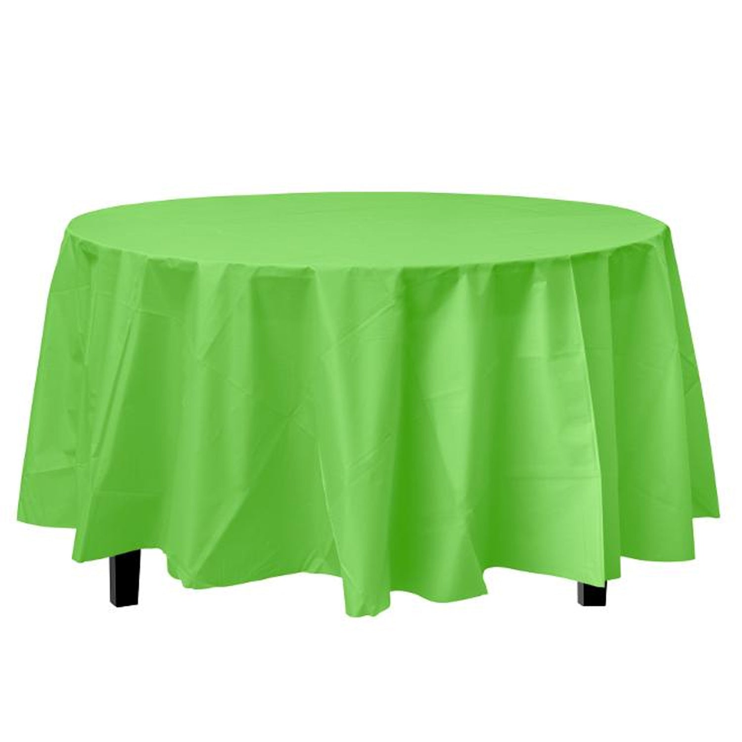TableCloth Plastic Disposable Round Lime Green 84'' Tablesettings Party Dimensions   