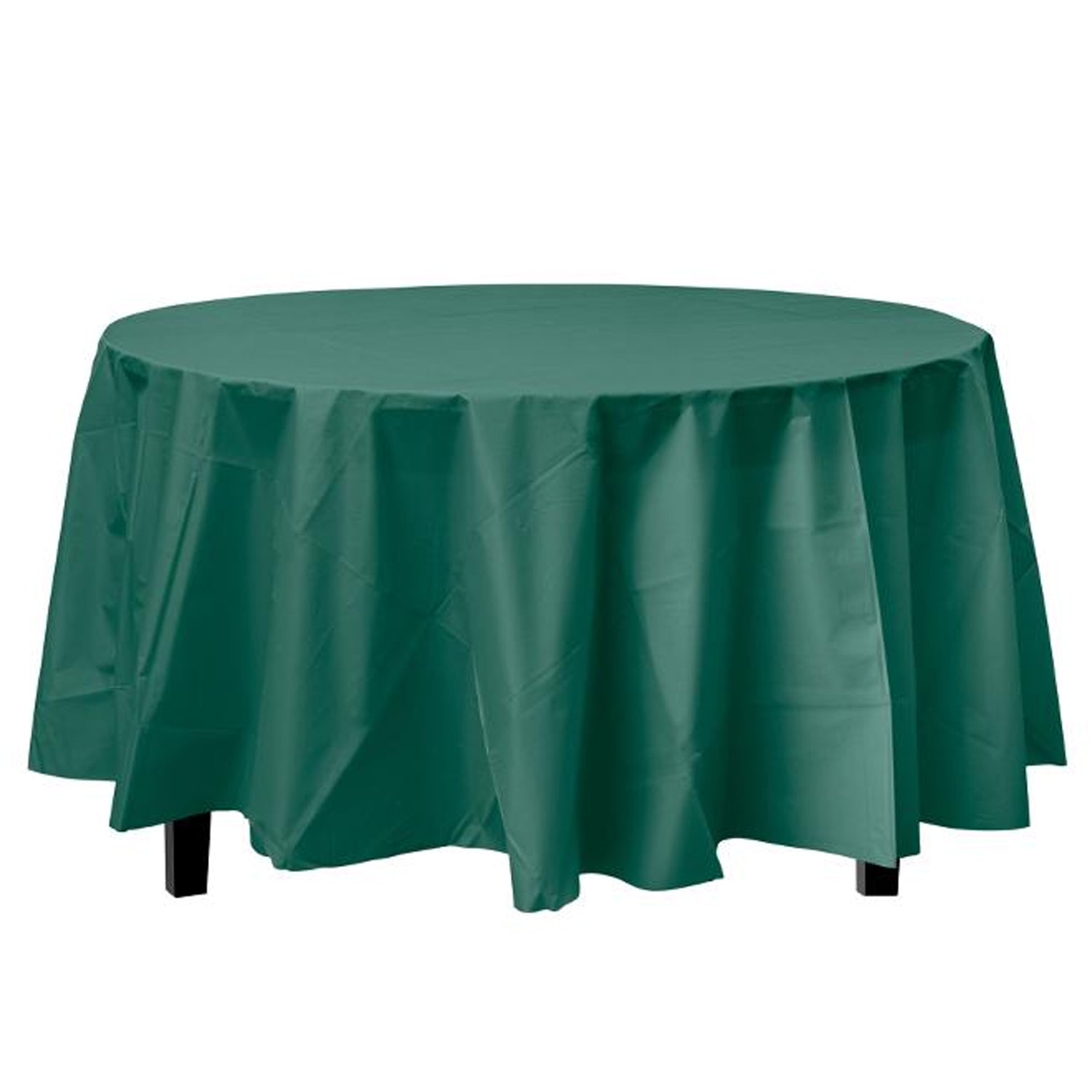 TableCloth Plastic Disposable Round Hunter Green 84'' Tablesettings Party Dimensions   