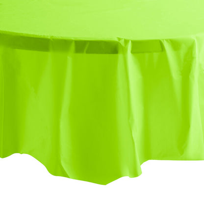 TableCloth Plastic Disposable Round Lime Green 84'' Tablesettings Party Dimensions   