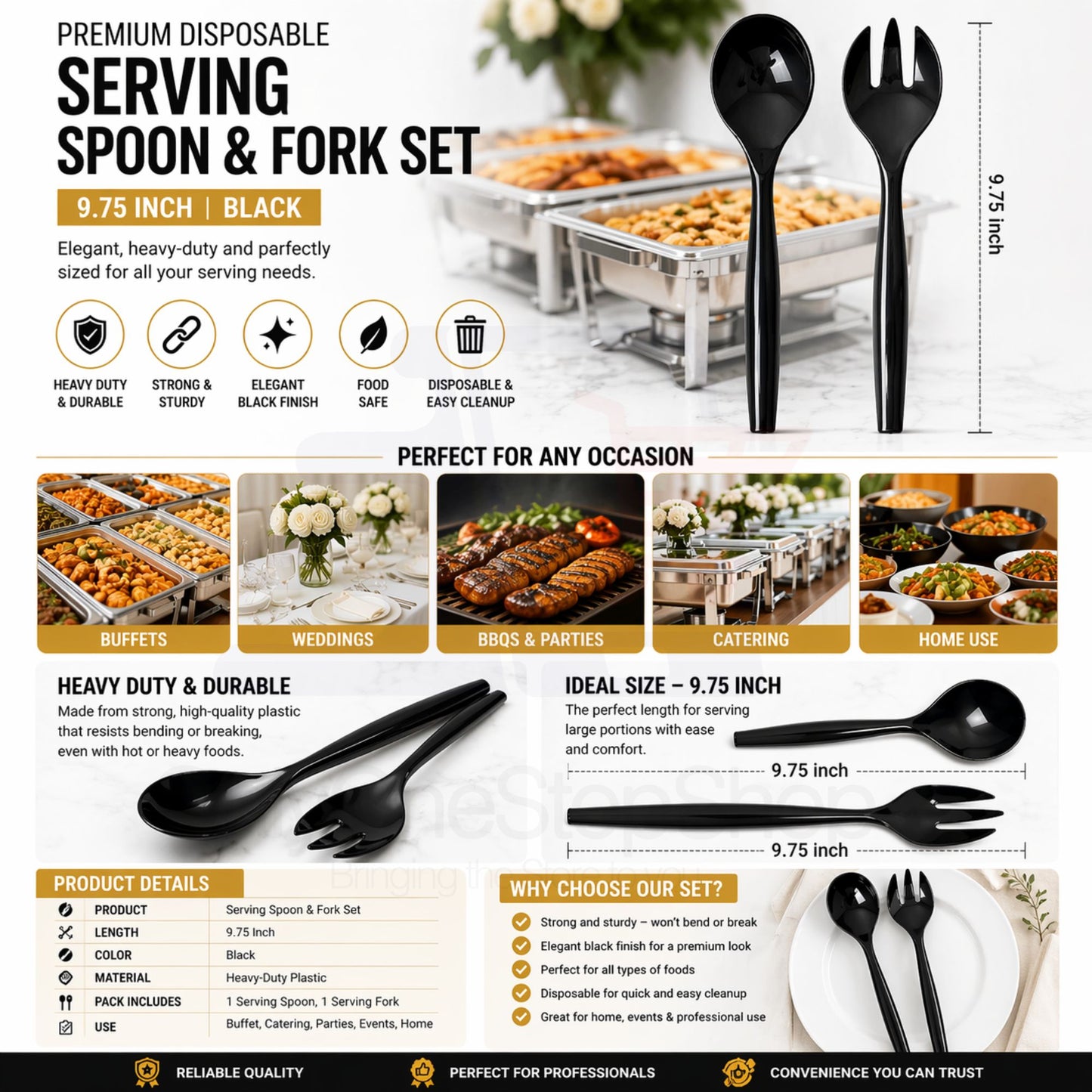 50 Piece All-in-One Chafing Dish Set for Catering & Events Disposable VeZee
